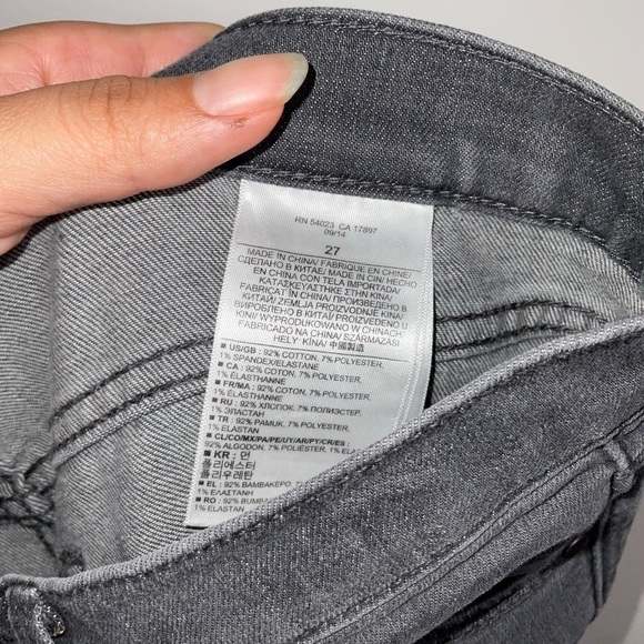 Banana Republic Premium Denim Dark Gray Skinny Jeans | Size 27 - Picture 6 of 6